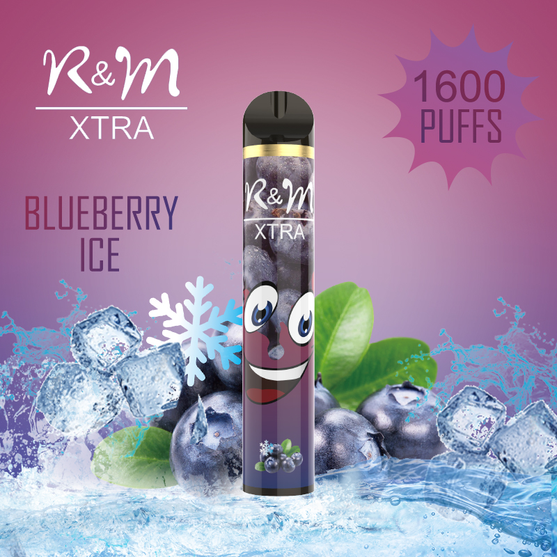 R & M XTRA 1600 Puffs 6% Dispositif jetable de Vape Nicotine | Glace de myrtille