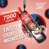 Logo personnalisé dubai en gros Elux vape Puff diposable 7000 Puffs R&M Monster 2% 5% Cigarette électronique de nicotine Salt avec longe 