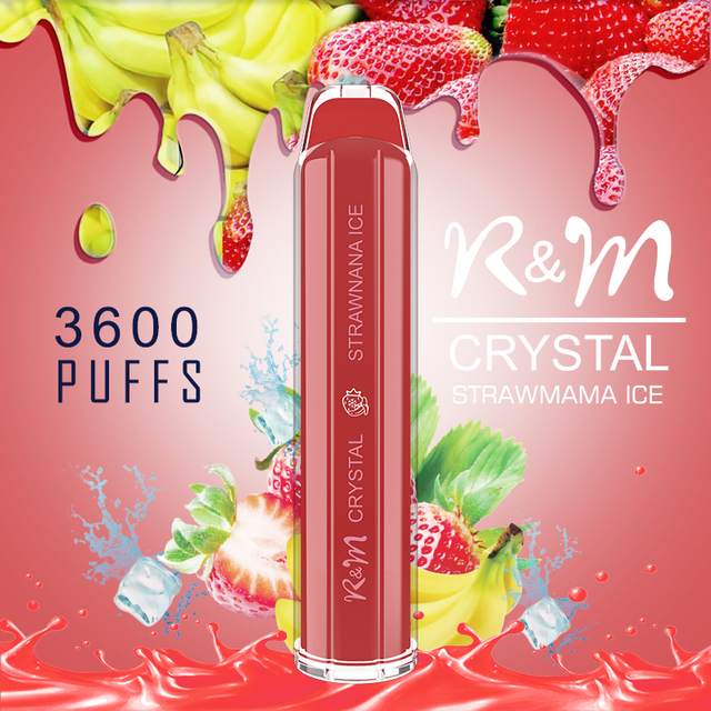R&M Crystal 3600 Puffs Kangvape Pen | Strawnana Ice