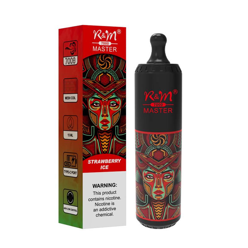 China Factory 7000puffs R&M Master OEM Logo Mesh Bobine 2% 5% Salt Nicotine Vape jetable avec astuce de qualité alimentaire 
